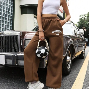 Letter Graphic Elastic Waist 4 Mevsim Eşofman