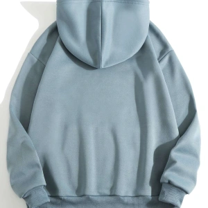 Letter Graphic Kangaroo Pocket Lined Drawstring Hoodie MAVİRENK