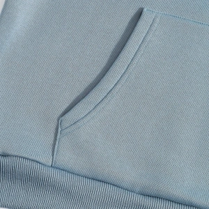 Letter Graphic Kangaroo Pocket Lined Drawstring Hoodie MAVİRENK