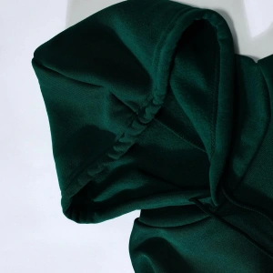 Letter Graphic Lined Kangaroo Pocket Hoodie Yeşil