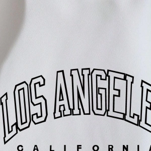 Letter Graphic Lined Sweatshirt Beyaz