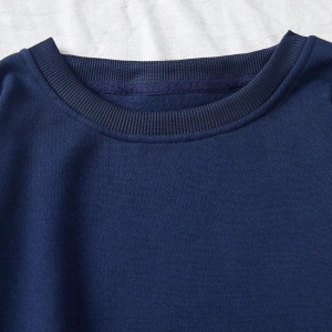 Letter Graphic Lined Sweatshirt Lacivert