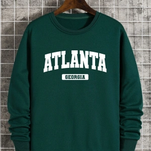 Letter Graphic Lined Sweatshirt Yeşil