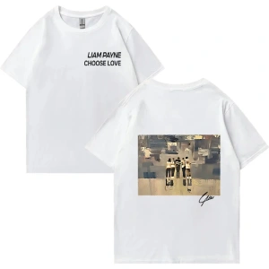 Liam Payne Choose Love Graphic T Shirt Mens Retro High Quality Fashion T-shirts Y2k Unisex O