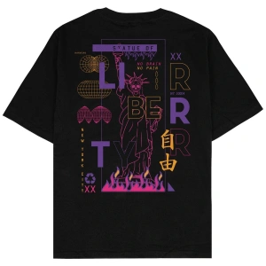 Liberta Siyah Oversize Unisex T-shirt