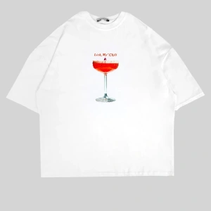 Lick My Chili Baskılı Beyaz Oversize Unisex