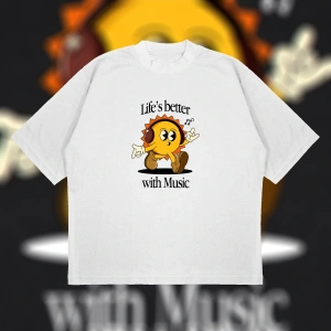 Life Is Better Oversize Unisex Pamuklu Nefes Alan Kalın Kumaşlı