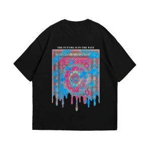 Liquid Rug Baskılı Oversize Unisex Beyaz