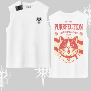 Live Nine Lives Kedi Tasarımlı Kolsuz Tshirt