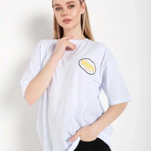 Logo Baskılı Beyaz Tişört Hope