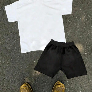 Lonblece 2li Erkek Karikatür Baskılı Kısa Kollu Tişört Şort Takımı