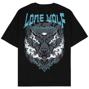Lone Wolf Siyah Oversize Unisex T-shirt