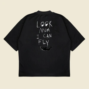 Look Mom I Can Fly Boxy Fit Oversize Unisex Tshirt – Baskılı Tişört |