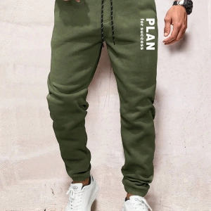 Loose Erkek Harfli Grafik Bağcıklı Bel Eşofman Altı