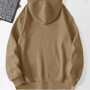 Loose Fit Erkek Ayı Nakışlı Düşük Omuz Termal Kapşonlu