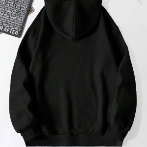 Loose Fit Erkek Ayı Nakışlı Düşük Omuz Termal Kapşonlu