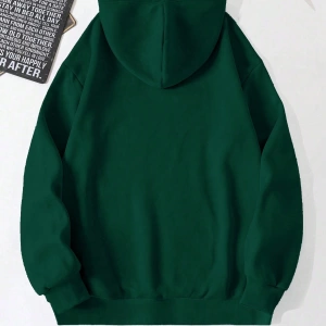 Loose Fit Erkek Ayı Nakışlı Düşük Omuz Termal Kapşonlu
