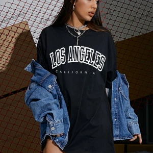 Los Angeles Baskılı Oversize Kalıp Unisex T-shirt