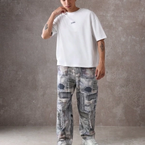 Los Angeles Casual Script T-Shirt Urban Streetwear Büyük Boy Rahat Üst Yaz Kaliforniya