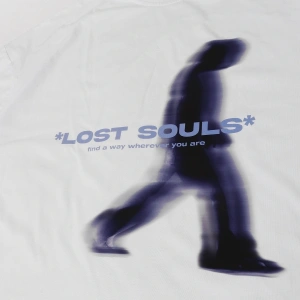 Lost Souls Baskılı Beyaz Unisex Oversize