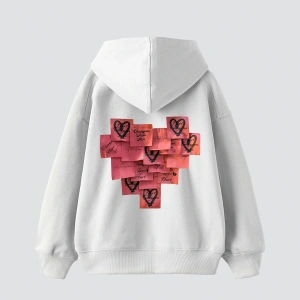 Love Baskılı Oversize Unisex Beyaz