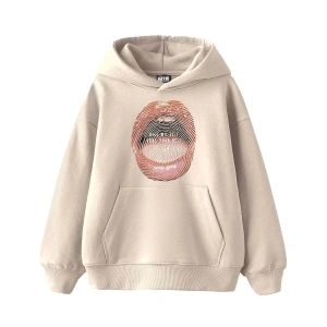 Love Your Self Baskılı Oversize Unisex Bej