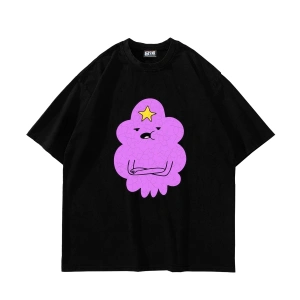 Lumpy Space Princess Baskılı Oversize Unisex Beyaz