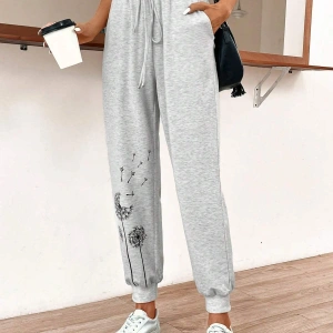 LUNE Dandelion Print Knot Front 4 Mevsim Eşofman