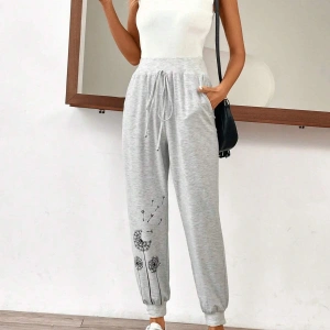 LUNE Dandelion Print Knot Front 4 Mevsim Eşofman