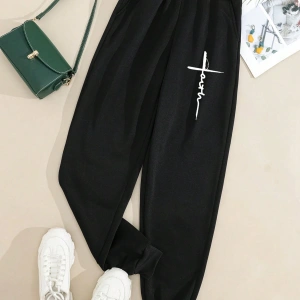 LUNE Kadın Baskılı Tasarım Bol Kesim Günlük Eşofman Altı