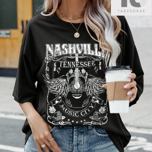 LUNE Kadın Kanat ve Harf Baskılı Tişört