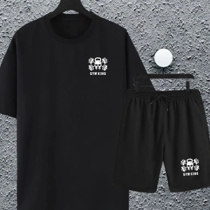 macklin Unisex Kadın Erkek Gym King Baskılı Oversize Tshirt Ve Şort Eşofman Takımı macklingym