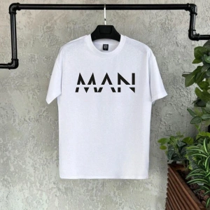 Man Baskılı Beyaz Baskılı Erkek