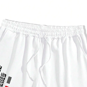 Manfinity EMRG Erkek Günlük Araba Harf Baskılı Kısa Kollu Tişört Ve Şort Takımı