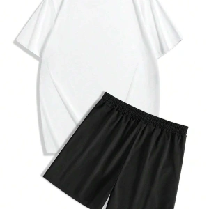 Manfinity EMRG Erkek Harf ve Araba Baskılı Rahat Yuvarlak Yaka Kısa Kollu