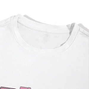 Manfinity EMRG Erkek Harf ve Araba Baskılı Rahat Yuvarlak Yaka Kısa Kollu