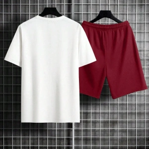 Manfinity Homme 2li Erkek Grafik Baskılı Rahat Yuvarlak t ve Şort Takım