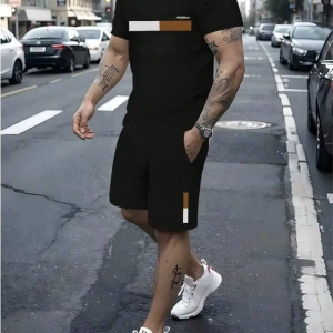 Manfinity Homme 2li Erkek Günlük Basit Kısa Kollu Tişört Ve Şort Takımı