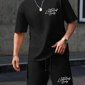 Manfinity Homme 2li Erkek Günlük Basit Kısa Kollu Tişört Ve Şort Takımı