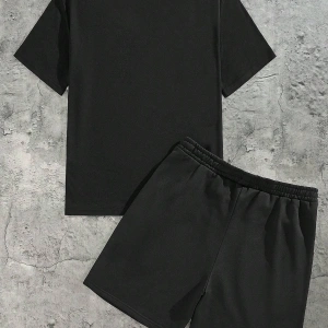 Manfinity Homme 2li Erkek Günlük Basit Kısa Kollu Tişört Ve Şort Takımı