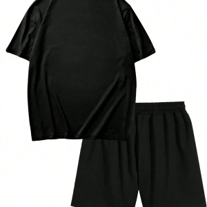 Manfinity Homme 2li Erkek Günlük Basit Kısa Kollu Tişört Ve Şort Takımı