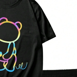 Manfinity Homme 2li Erkek Günlük Basit Kısa Kollu Tişört Ve Şort Takımı