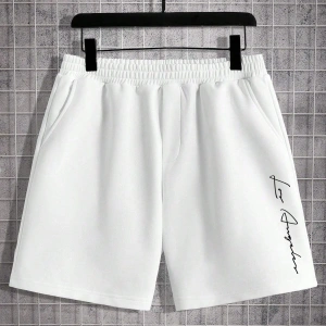 Manfinity Homme Beyaz Örme Erkek Kısa Kollu Tişört ve Şort Takımı