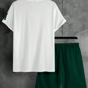 Manfinity Homme Erkek Basit Harfli Grafik Tişört ve Şort Takımı