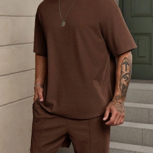 Manfinity Homme Erkek Düz Bol Kesim Bel Şortu