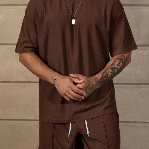 Manfinity Homme Erkek Düz Bol Kesim Bel Şortu