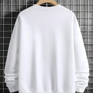 Manfinity Homme Hand Print Drop Shoulder Sweatshirt Beyaz
