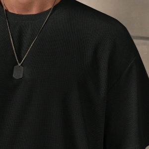 Manfinity Homme Loose Fit Erkek Düz Renk Düşük Omuz Tişört Ve Şort Takımı