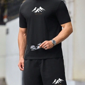 Manfinity Hypemode 2 Adet/Takım Örme Erkek Kısa Kollu Tişört Ve Şort Takımı