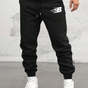 Manfinity Hypemode Erkek Harf Grafik İpli Bel Eşofman Altı